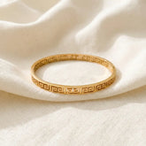 Vintage Greek Key Geometric Link Bangle
