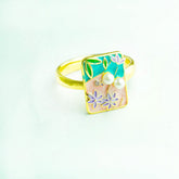 Pearl Flower Enamel Ring