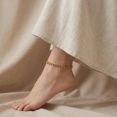 Floral Cable Link Charm Anklet