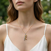 Two-Tone Eternal Hug Gold Pendant Necklace