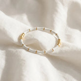 White Enamel Gold-Plated Bangle Bracelet