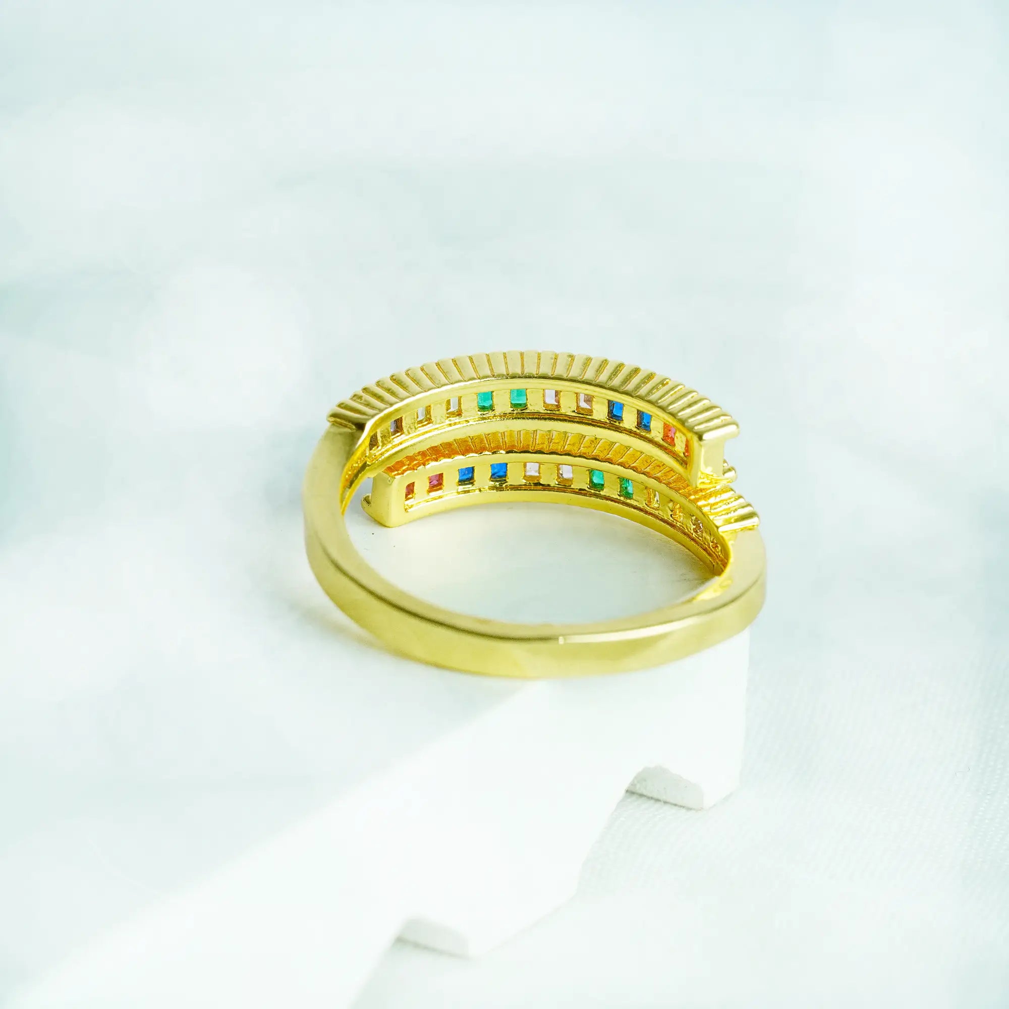 Chroma Arc Rainbow Ring – Waterproof & Anti-Tarnish Elegance
