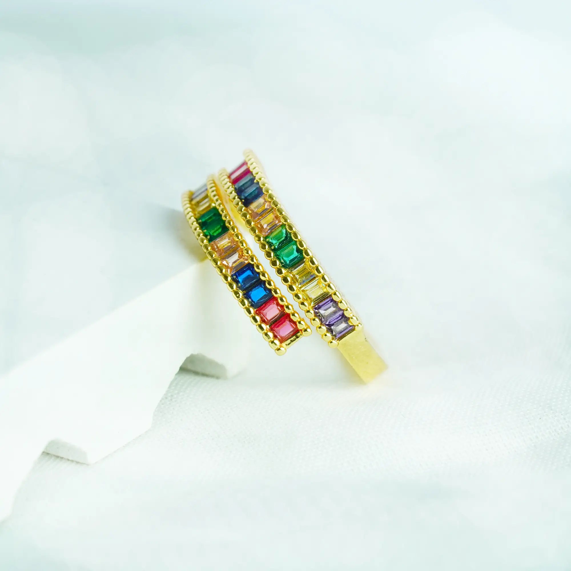 Chroma Arc Rainbow Ring – Waterproof & Anti-Tarnish Elegance