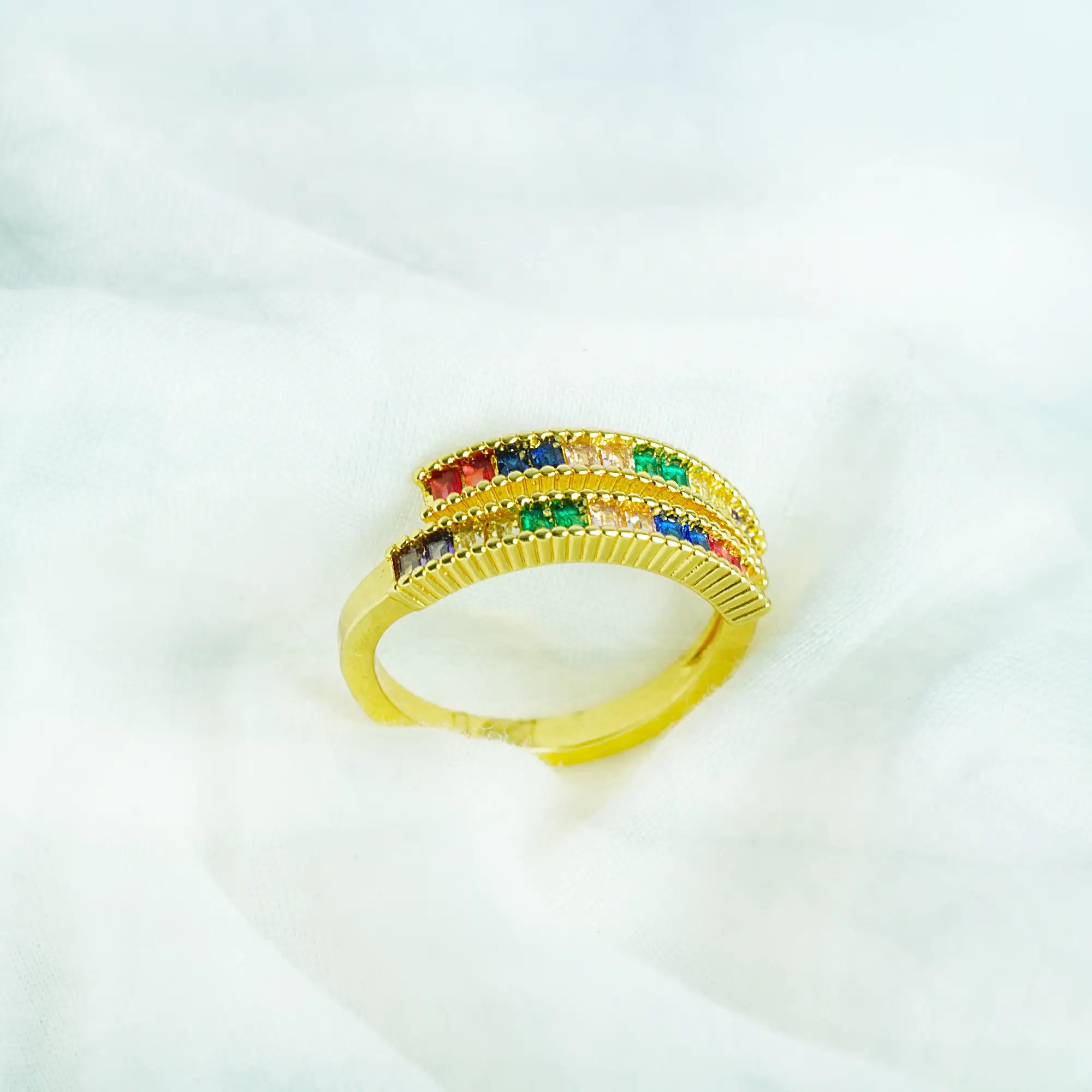 Chroma Arc Rainbow Ring – Waterproof & Anti-Tarnish Elegance