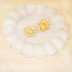 Golden Flower Non-Tarnish Jewelry Studs Earrings