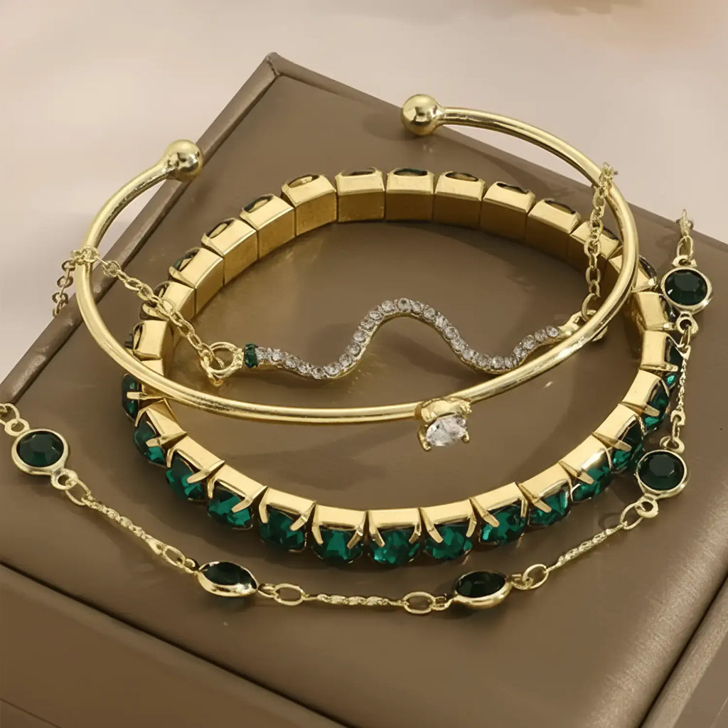 Golden Green Layered Stack