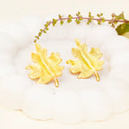 Golden Leaf Non-Tarnish Stainless Steel Earrings - Elegant & Durable Daily Wear