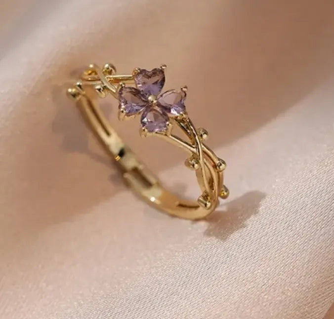 Boho Golden Rhinestone Ring