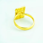 Floral Enamel Pearl Statement Ring Gold Finish | MoodStan Rings
