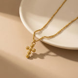 Beaded Cross & Sculptural U-Heart Jewelry Set